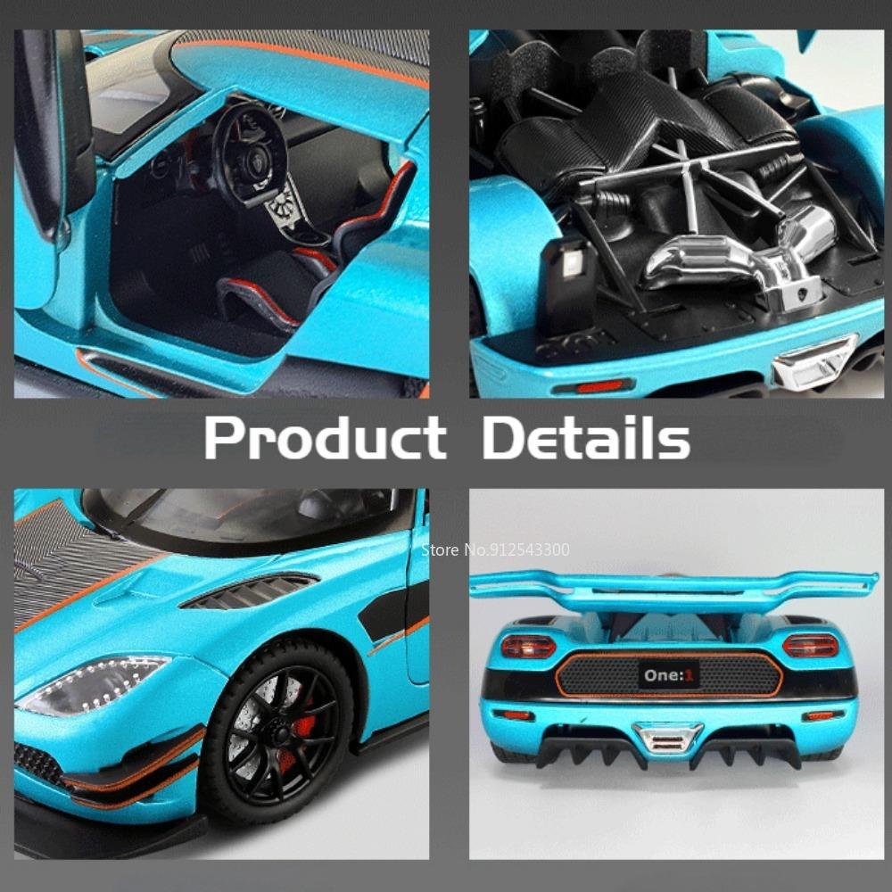 1/24 Koenigsegg One1 Alloy Model Samochodu Zabawka Diecast z Dźwiękiem i Światłem Pull Back Symulacja Skala Model Samochodu Zabawka dla Chłopca Prezent Urodzinowy