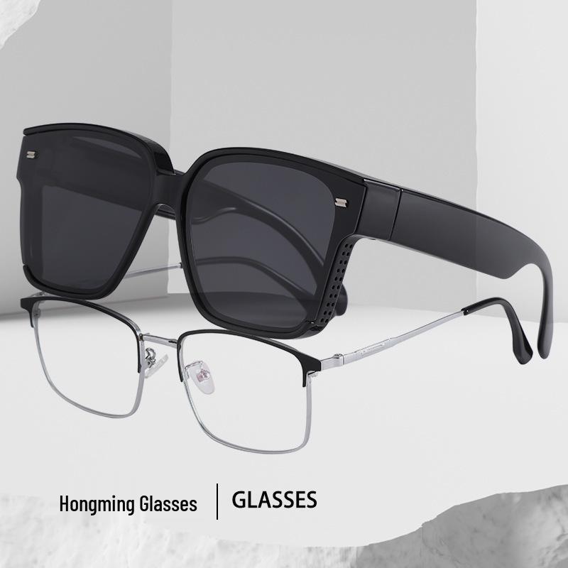 TR Polarized Prescription Sunglasses: Square Frame, UV Protection, Fashionable Driving & Outdoor Glasses.