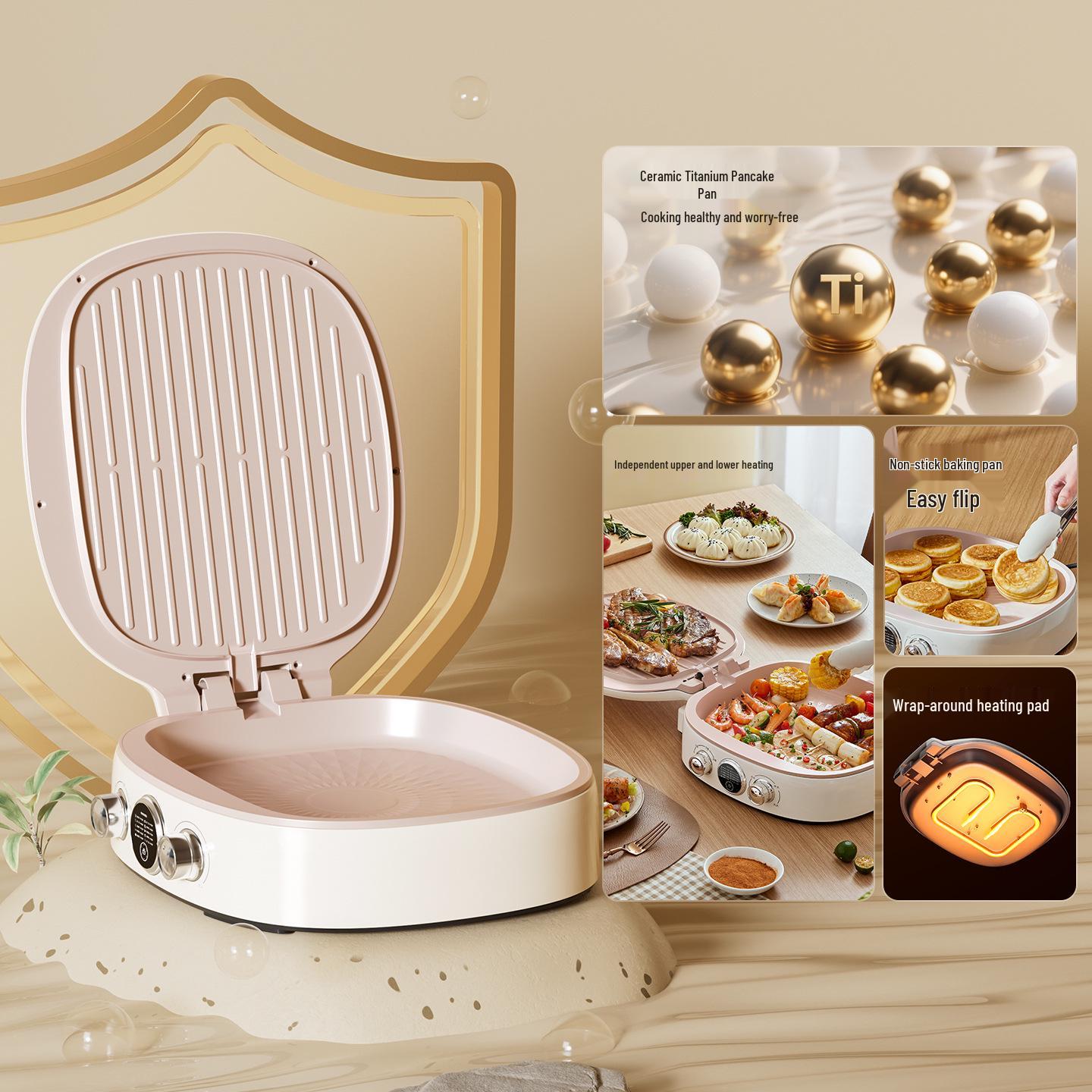 

2026 Ceramic Electric Pancake Maker: Multi-functional Double-Sided Griddle for Baking Pancakes