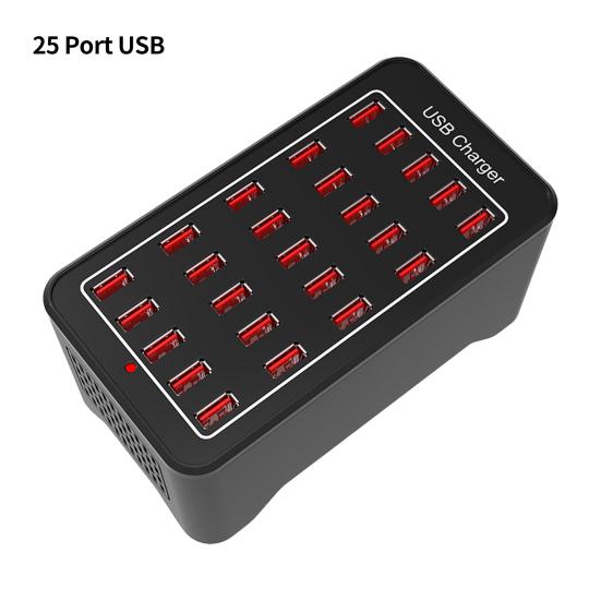 Multi-port Charger 100W Anti-corrosive Automatic Recognition Intelligent Cooling UK Plug 10/15/20/25/30 Ports