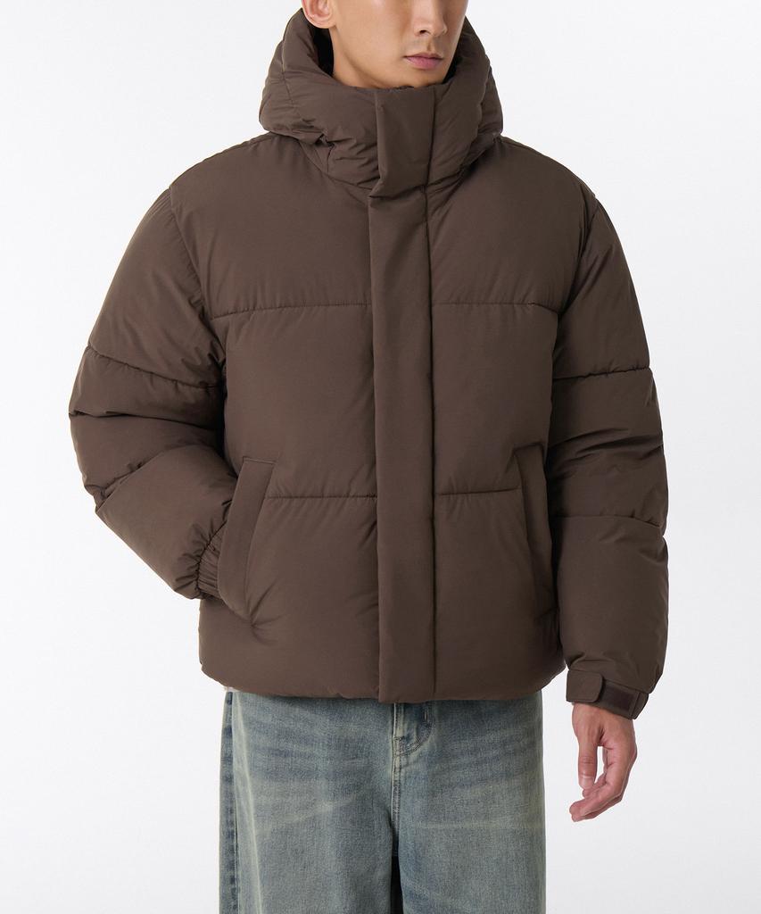 Musinsa Standard Daily Puffer Hooded Short Padded Jacket [Baroque Brown]