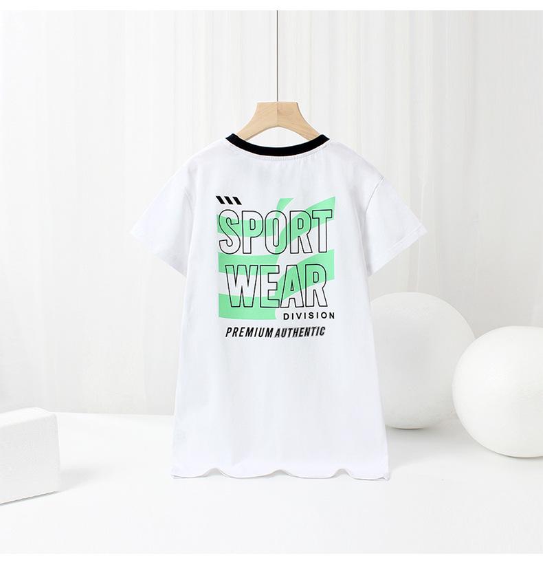 Summer Korean Style Girls' Fashion Printed Breathable Dress with Long/Short Sleeves