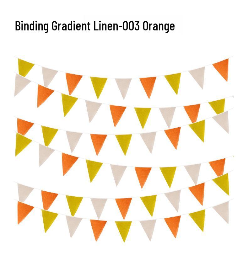 Bandierine Triangolari in Lino Giallo Degradé da 5 Metri (18 pezzi) per Decorazioni di Matrimonio, Festa o Compleanno