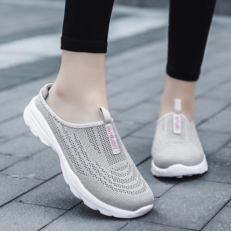 2025Breathable Light Women Shoes Casual Half Slippers Outdoor Flats Zapatos De Mujer Plus Size Quality Shoes for Woman Slippers