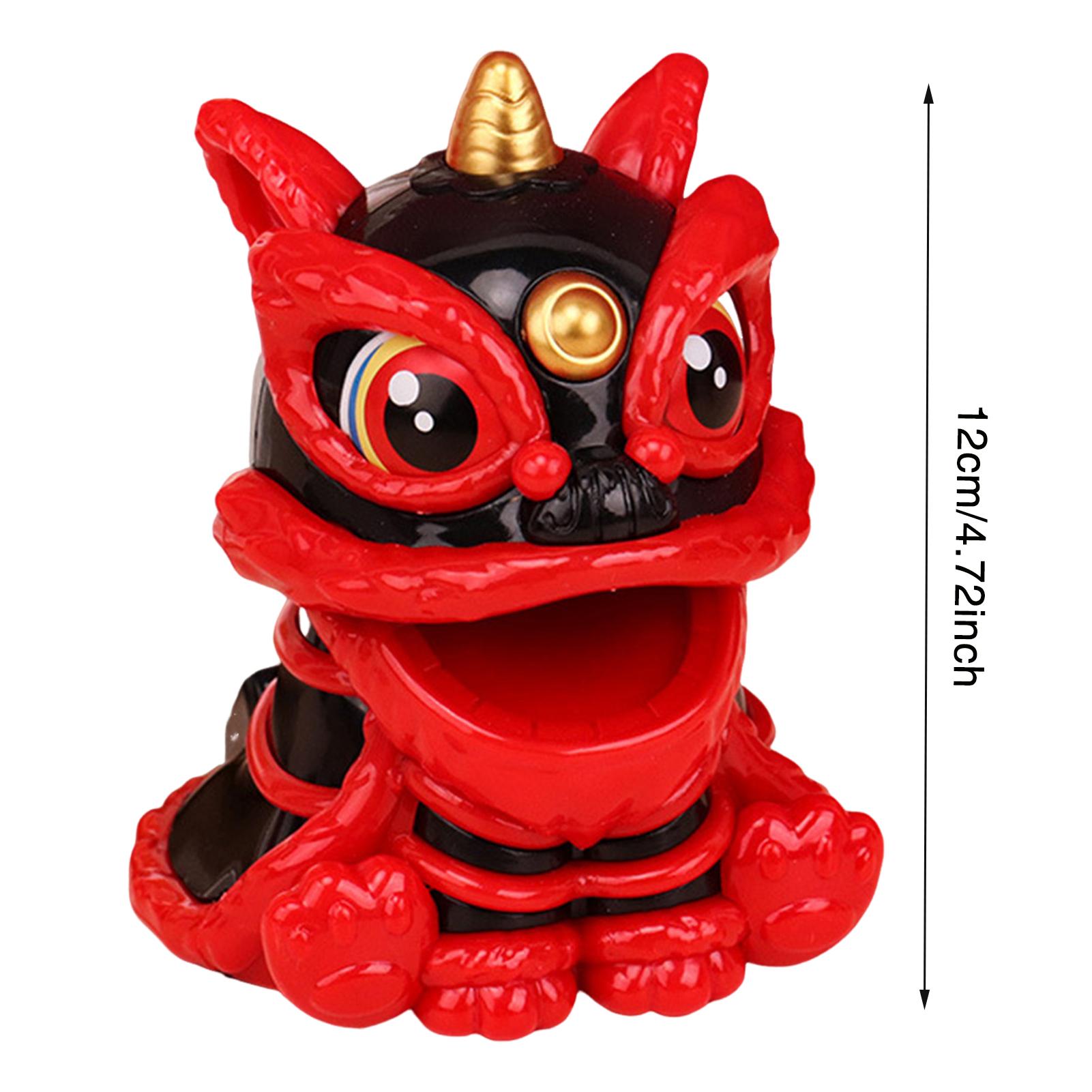 

12 см Солнечный Лев Украшения для приборной панели автомобиля в китайском стиле, Модель танца льва с качающейся головой, Богатство, Благоприятный, Подарки к новогодним праздникам