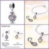 Copper Classic Purple Retro Heart Shape Lotus Angel Pattern Charms Beads Fit Qikaola Original Bracelets Diy Jewelry