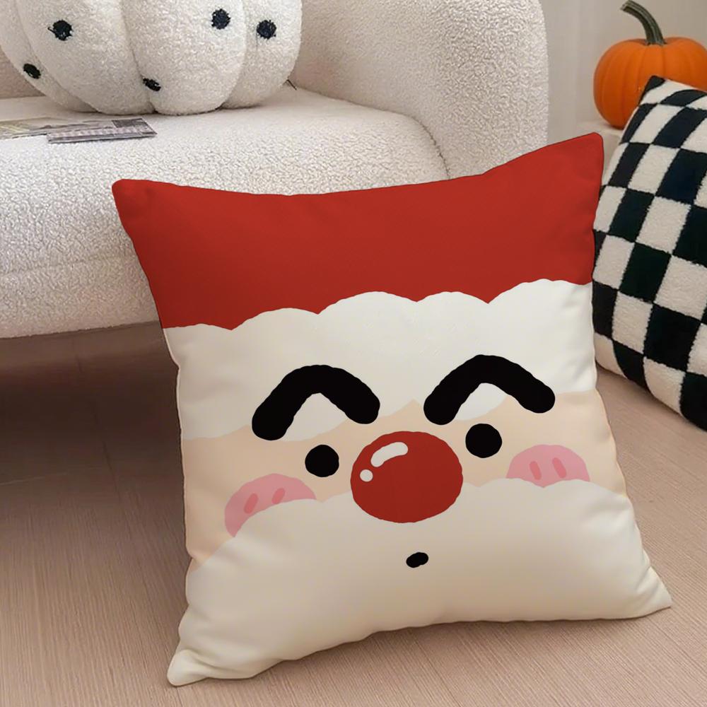 Merry Christmas Art Cushion Cover Throw Pillow Cover Hidden Button Durable Polyester Chair Cushion
