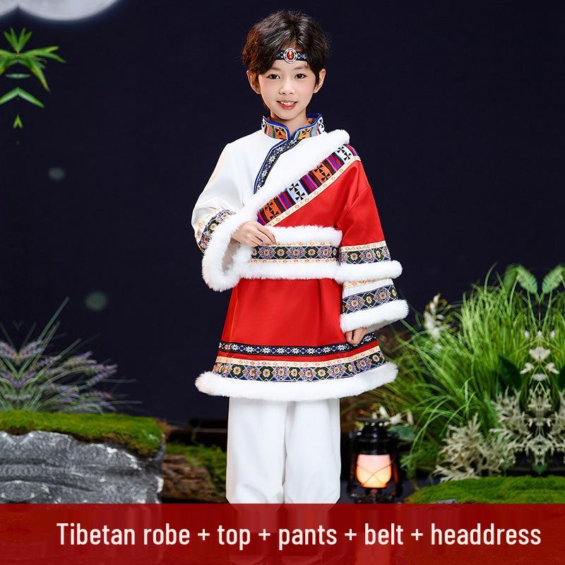 Tibetaans Etnisch Kostuum voor Kinderen voor Nieuwjaarsdag, Modeshows en Fotografie