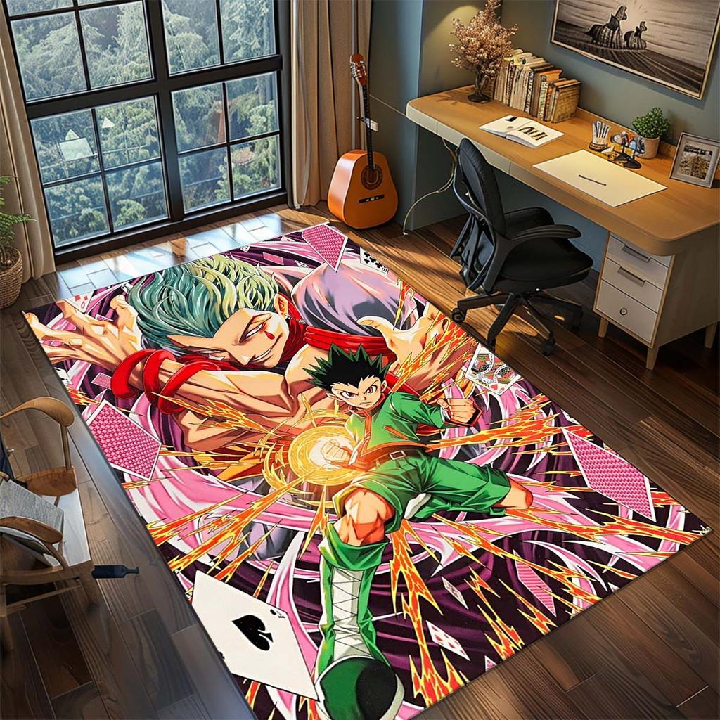 Hunter X Hunter Anime Rug Carpet Large Area Rug Non Slip Washable Floor Mat Gamer Room Bedroom Home Decor -QJY