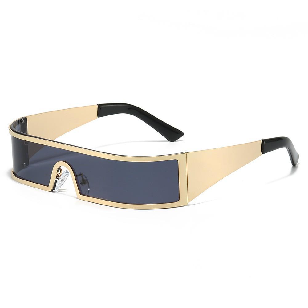 Futuristic Integrated Mirror Design Sunglasses – Trendy European & American Street Style Sun Protection.