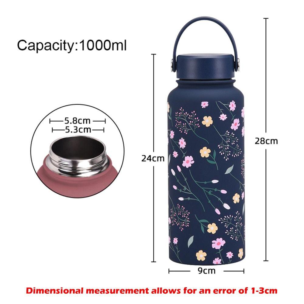 Stainless Steel Sports Water Cup 1000ML Capacity Large Capacity Cup  Kitchen Use