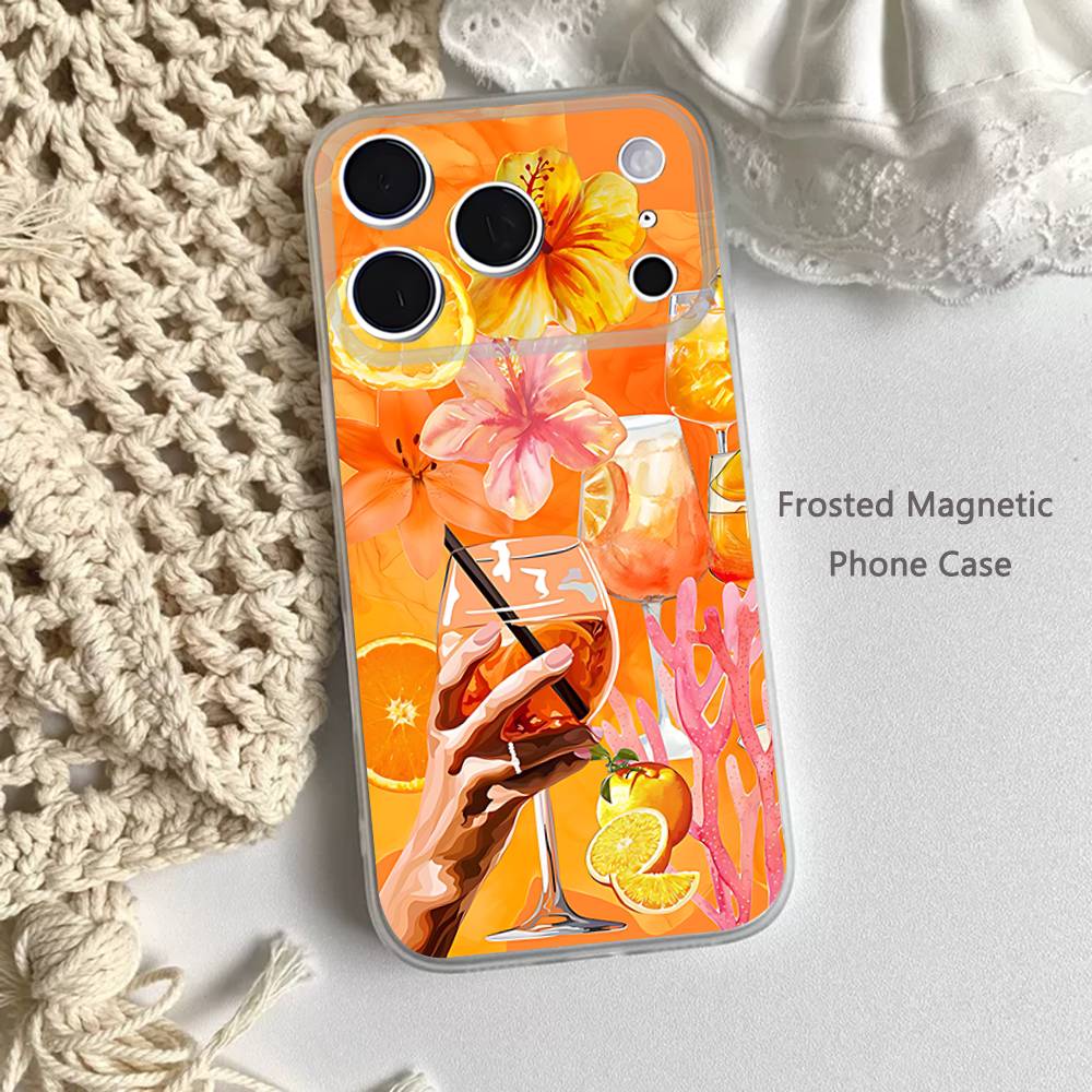

A-Aperol Art S-Spritz Phone Case For iPhone 17,16,15,14,13,12,11 Pro,Max,Plus,Mini,Air,E Magnetic Frosted Clear iPhone11PROMAX