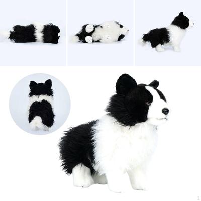 Border Collie Stuffed Animal Cuddly Black and White Puppy,Cute,Standing Toy Soft for Boys Girls