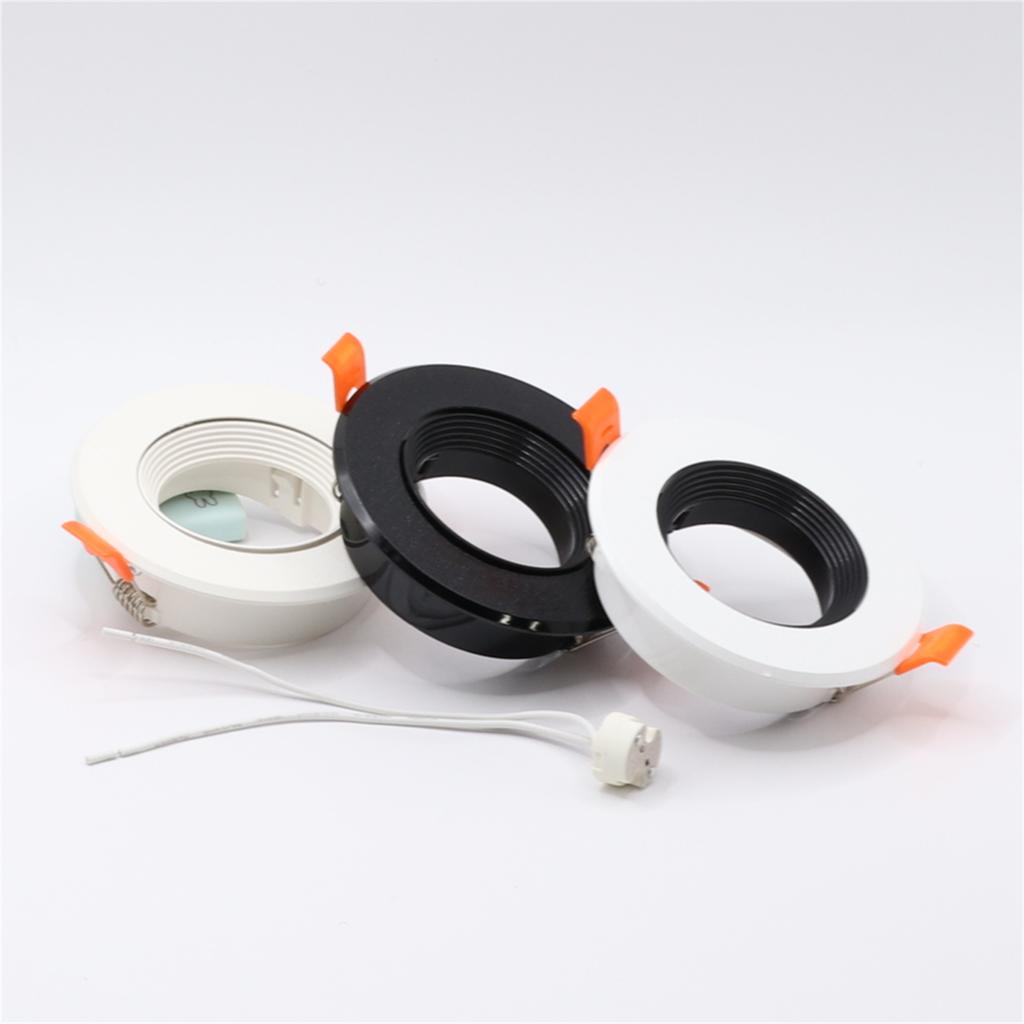 Round Led Recessed Lighting Trims Spotlight Downlight Holder for GU5.3/MR16/GU10 Bulbs Light Fixture Frame with MR16 Socket