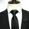 Stripes Men Necktie Floral Retro Cravat Classic Black Necktie  Boys