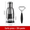 304 Stainless Steel Multi-Functional Kitchen Garlic Press and Slicing Knife for Garlic, Onion, and Ginger.