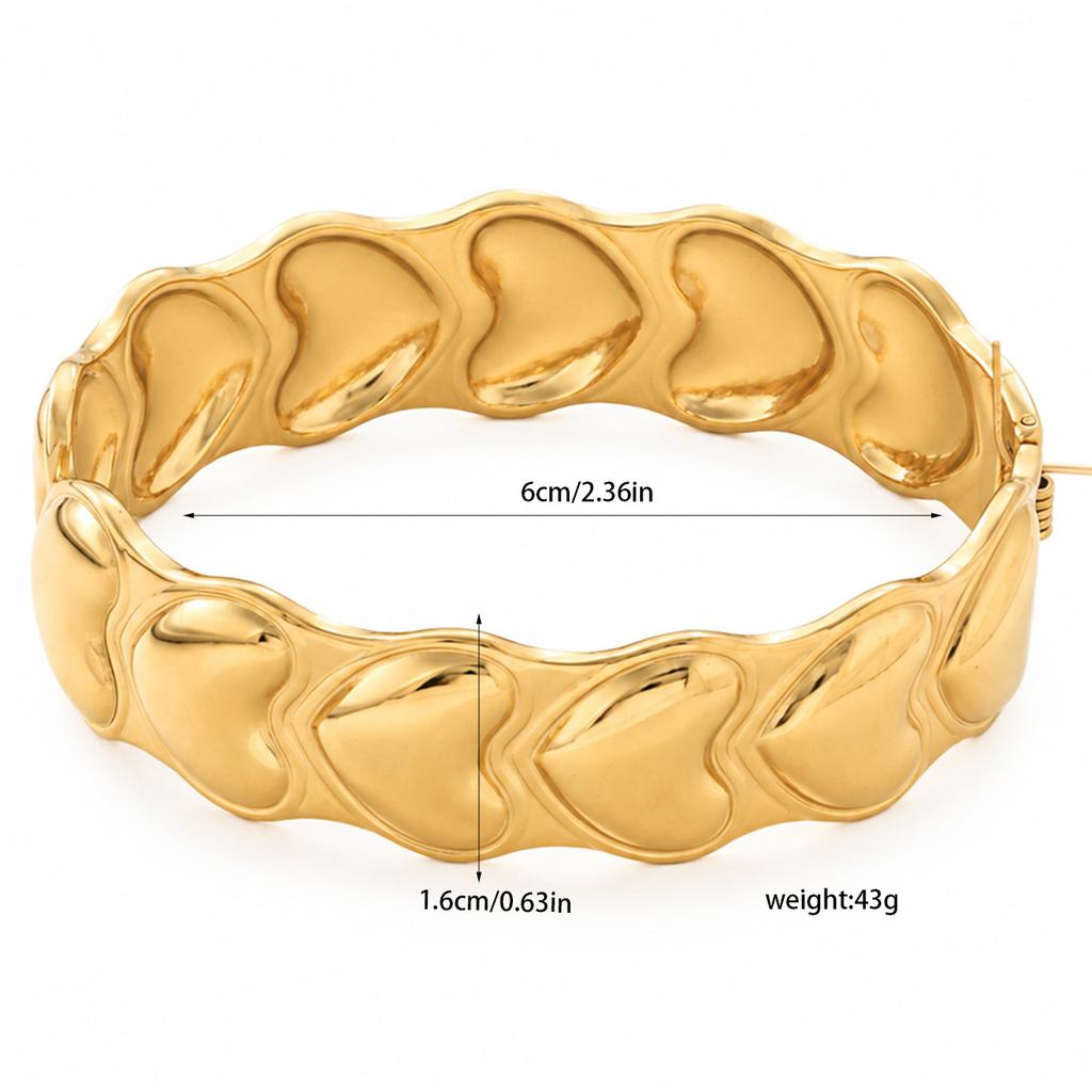 TEMU hot-selling stainless steel bracelet female personality exaggerated irregular heart-shaped butterfly does not fade hand