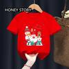 Christmas Kid T Shirt Fashion Merry Christmas Letter-printed Children's T-shirt Short-sleeved Tops for Children Clothes Tee