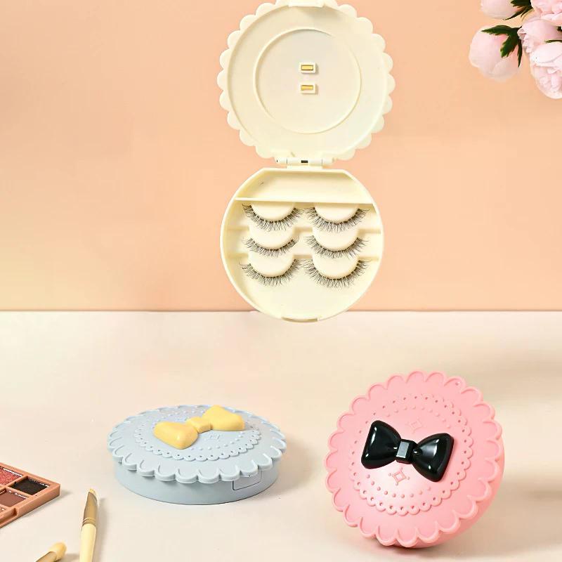 Mini Fashion Eco-Friendly False Eyelash Storage Box Flower Shape Abs Makeup Cosmetic Tool Portable Case Organizer