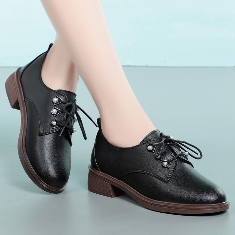 Fashion AIYUQI Ladies Shoes Large Size 41 42 43 Genuine Leather Casual Women Oxford Shoes British Style Lace-up Shoes Women