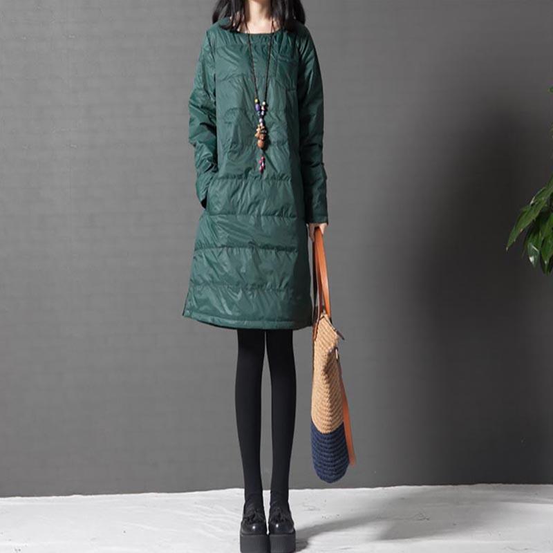 Women Winter Warm Quilted Coat Pullover Dress Long Sleeve Loose Tops Plus Size For Ultimate Comfort And Style