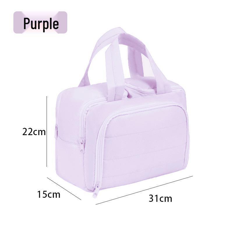 Large Capacity Travel Tote: Women's Portable Makeup & Skincare Organizer with Compartments