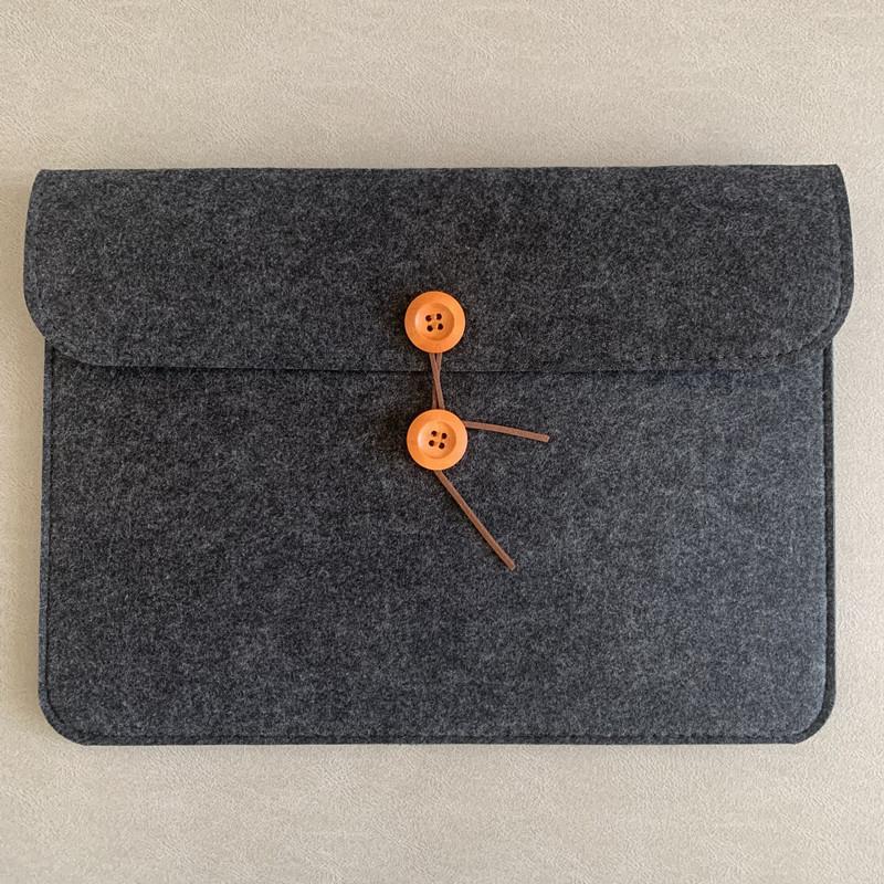 

Felt A4 File Bag Archive Bag Rope-wrapped Briefcase Office and Meeting Materials Bag Button-type Storage Bag темно-сірий колір