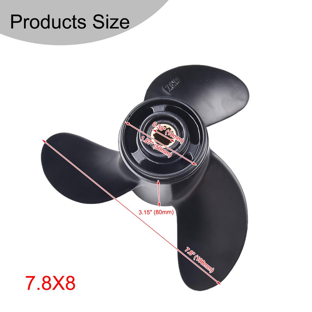 Boat Outboard Propeller For Mercury 2-Stroke 5 For Tohatsu 4-6 For 2-Stroke 6 For Hyfong 4-6 7.8 X 8