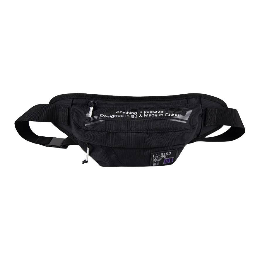 Li Ning Kids Fashion Trend Graffiti Color Block Single Shoulder Crossbody Chest Bag Kids bags YBLT051-1 Black