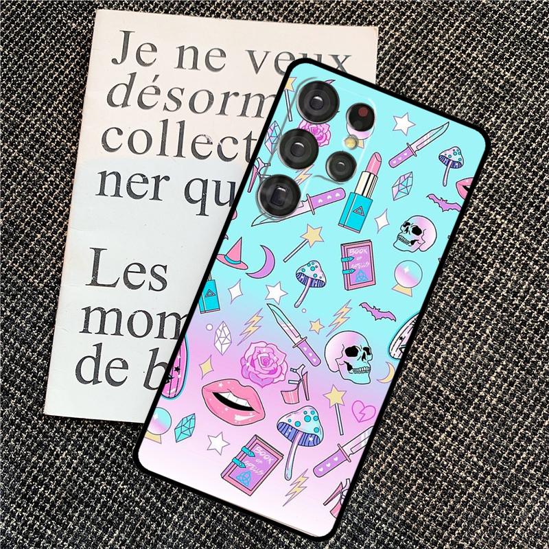 Girly Pastel Witch Goth Ouija Case For Samsung Galaxy S23 Ultra S22 S20 S21 FE Note 10 20 Ultra S8 S9 S10 S24 Plus Cover