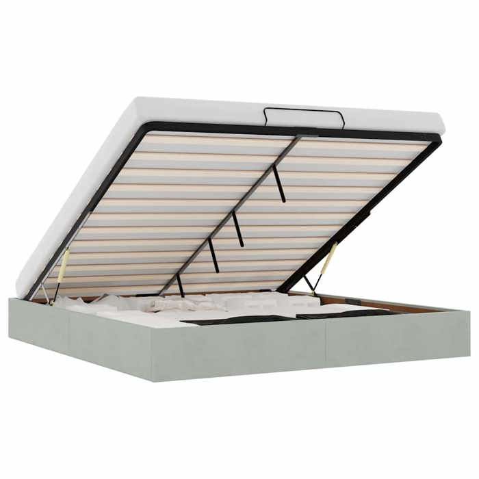VidaXL Ottoman Bed Frames Without Mattress Light Grey 160x200 Cm Velvet, Bed Frame, Ottoman Bed Frame, Bed Frame 3310973