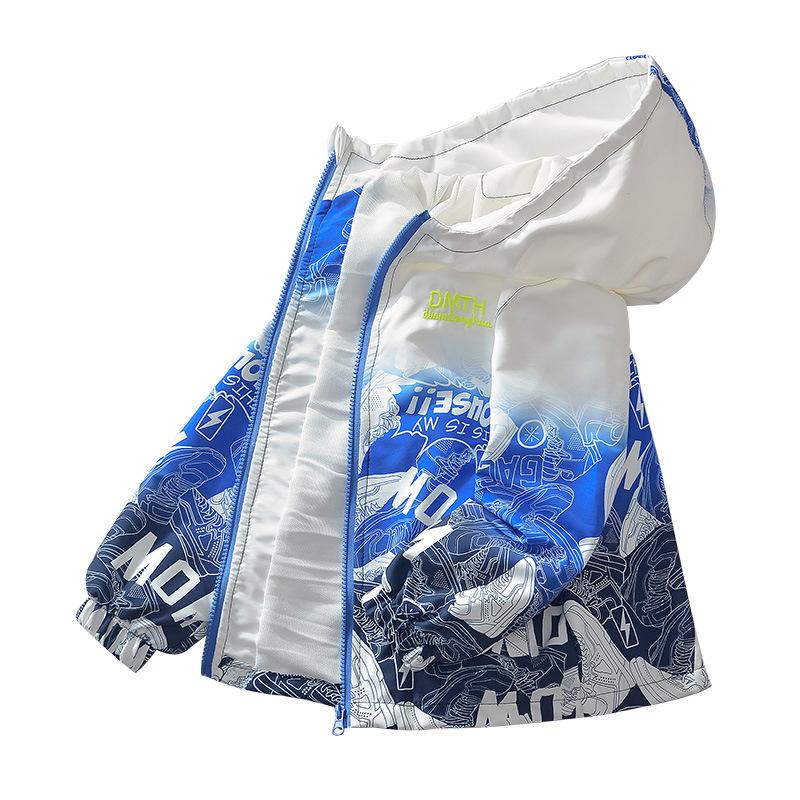 Boys Spring and Autumn Four Seasons Thin Section Loose Casual Zip Paragraph Rushing Jacket
