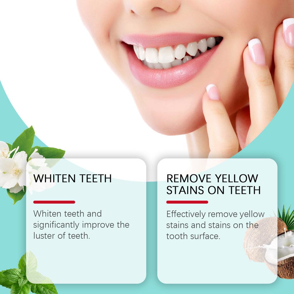 Coconut Oil Teeth W-hitening Toothpaste Repair Cavitie Reduce Yellowing Deep Clean Remove Plaque Stains Gum Treatment Toothpaste