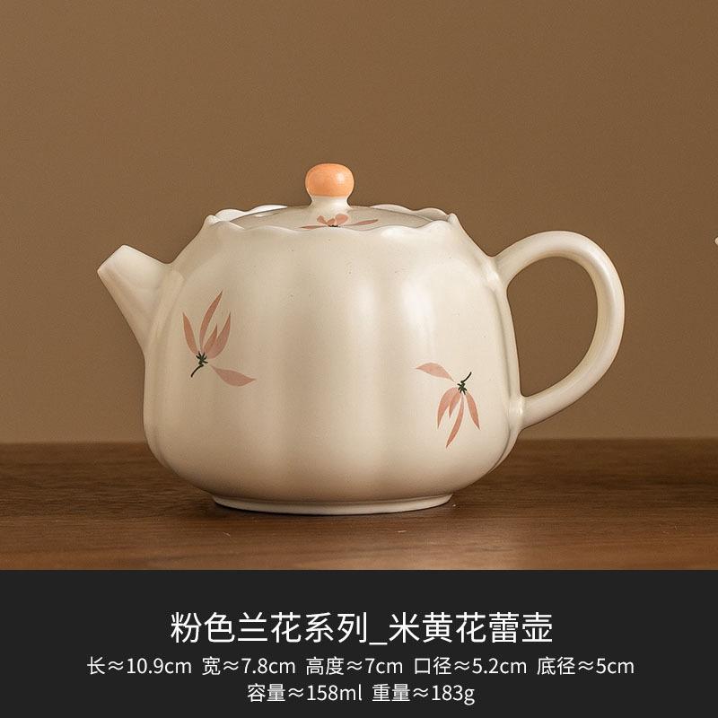 Chinese Gongfu Tea Pot Orchid Bud Inspired Ceramic Teapot,Hand-Held Vessel for Solo Tea Ceremony