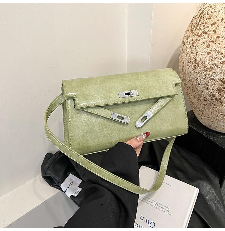 

2025 new summer retro small bag female senmeng fashion simple women s bag Kelly bag shoulder armpit bag зелёный