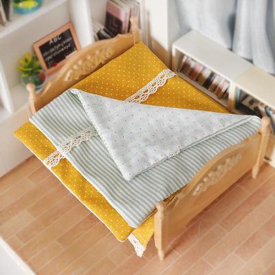 Miniature 1:12 DIY Quilt Bed Sheet Decoration for Dollhouse Bedroom