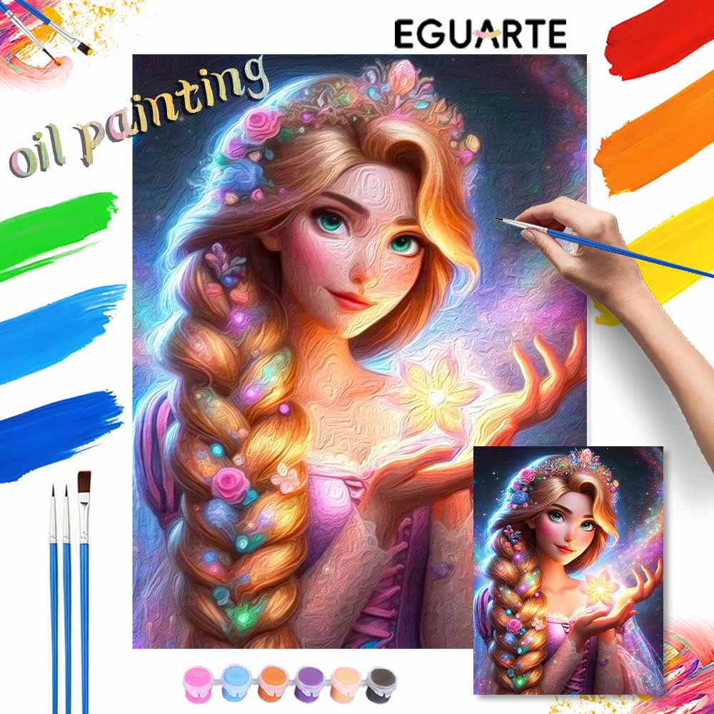 Disney animation digital oil painting Rapunzel diy handpainted coloring painting home decoration art supplies for living room gift wall
