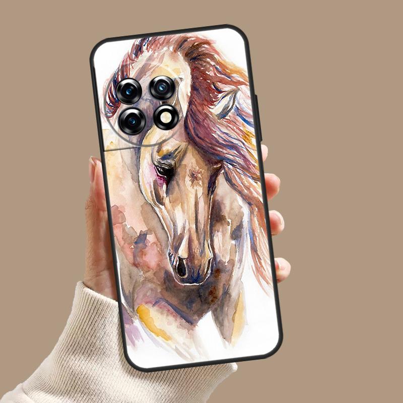Horse Sketch Case For OnePlus Nord 5 CE 3 4 Lite N20 N30 OnePlus 15 13 12 11 8 9 10 Pro 10T 13T 13R Cover