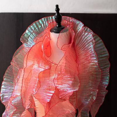 Cinta de encaje plisado de 12cm de ancho, Color sirena, Material de costura artesanal, suministro de Ropa nueva