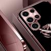 Rose Golden Pattern Pink Metallic Tempered Glass Phone Case For iPhone 17 16 15 14 13 12 11 Pro Max 15 Plus 17 Air 17E Cover