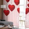 Valentine'S Day Hearts Decoration Tulle Curtains For Living Room Sheer Curtain For Bedroom Kitchen Blinds Voile Curtains