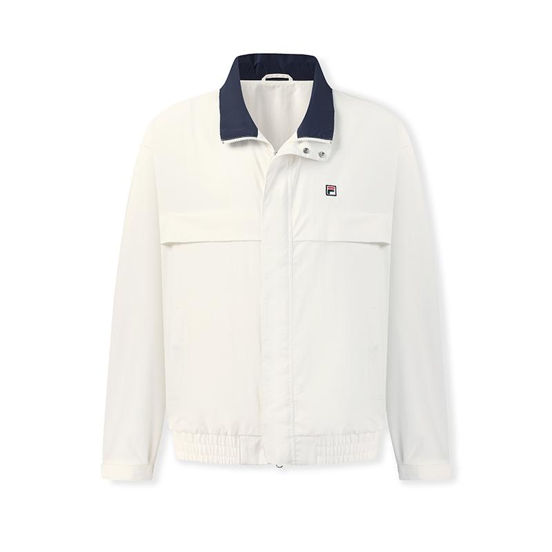 Fila Tennis Trendy Comfortable Casual Sports Workwear Versatile Woven Jacket Unisex Jackets Cloud-Mushroom-White A51U613701FWT
