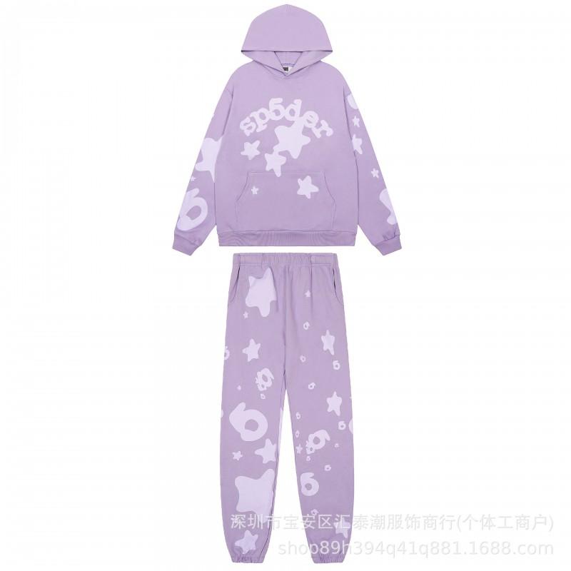 Unisex Oversized Hoodie Jogger Set Streetwear Cotton Fleece Print Loose Fit Winter Apparel