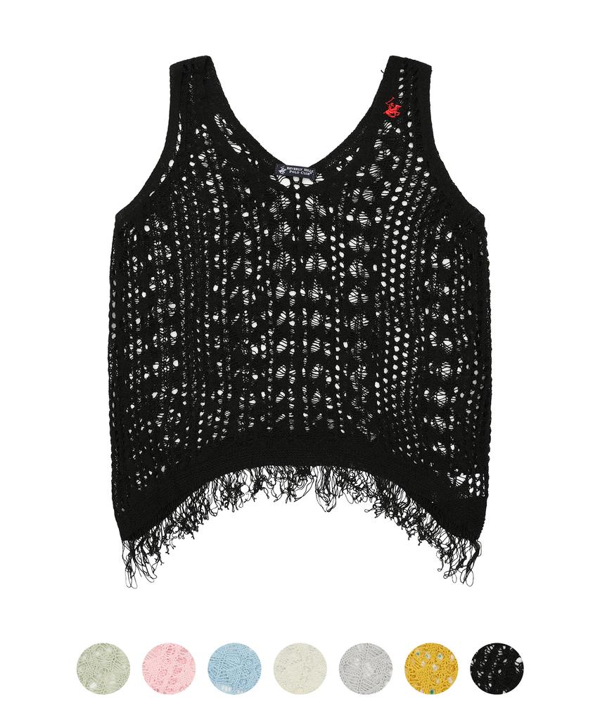 BHPOLOCLUB Women'S Summer Crochet Fringe Knit Vest 7 Colors Tk102