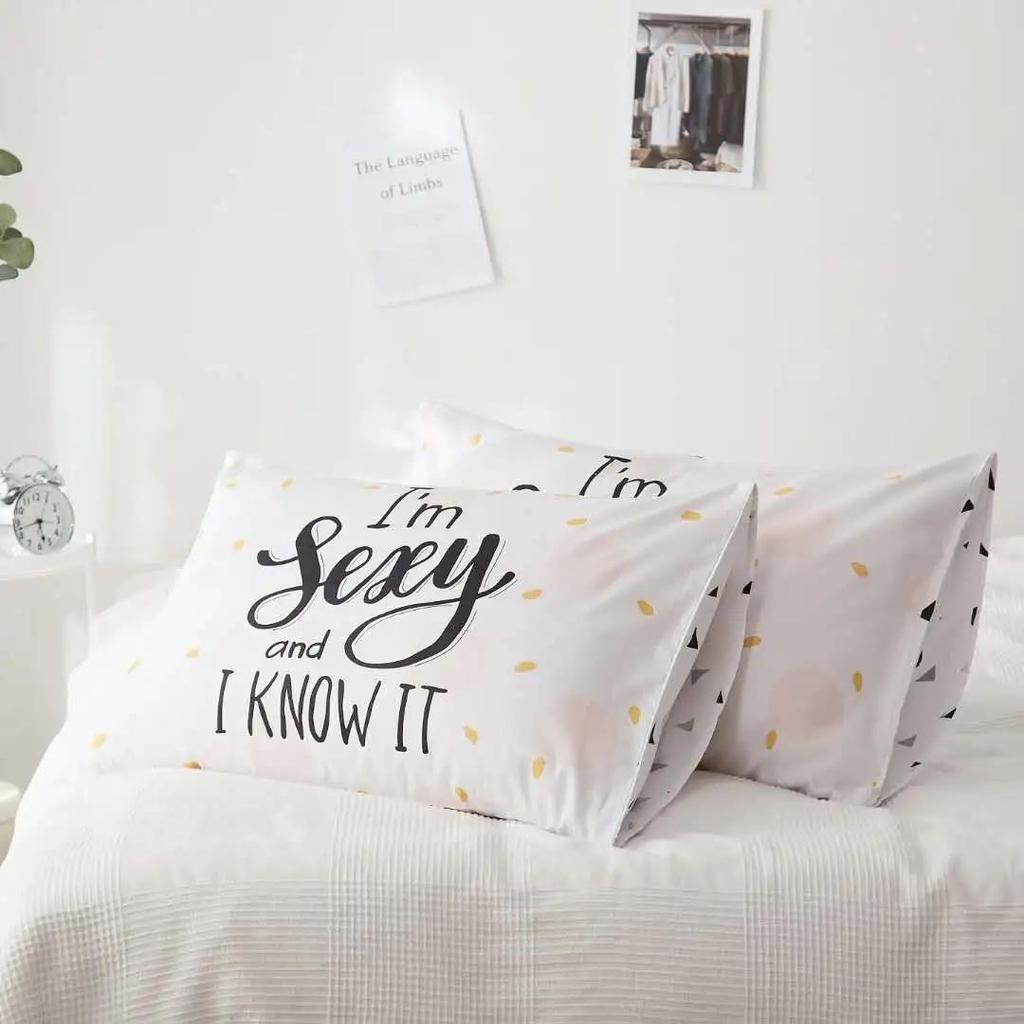 A Pair of Cotton Printed Pillowcases with Cartoon Pattern Double-sided Pillowcases