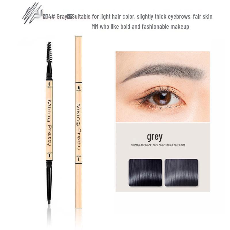 Little Gold Bar Ultra-Fine Double-Ended Triangular Eyebrow Pencil: Waterproof, Sweatproof, Long-Lasting, Non-Smudging, Natural-Looking.
