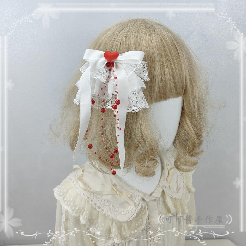 Original Handmade Halloween Ghost Bride Cos Dress Up Hair Accessories White Lace Veil Blood Drop Mesh Flower Women's Headdress