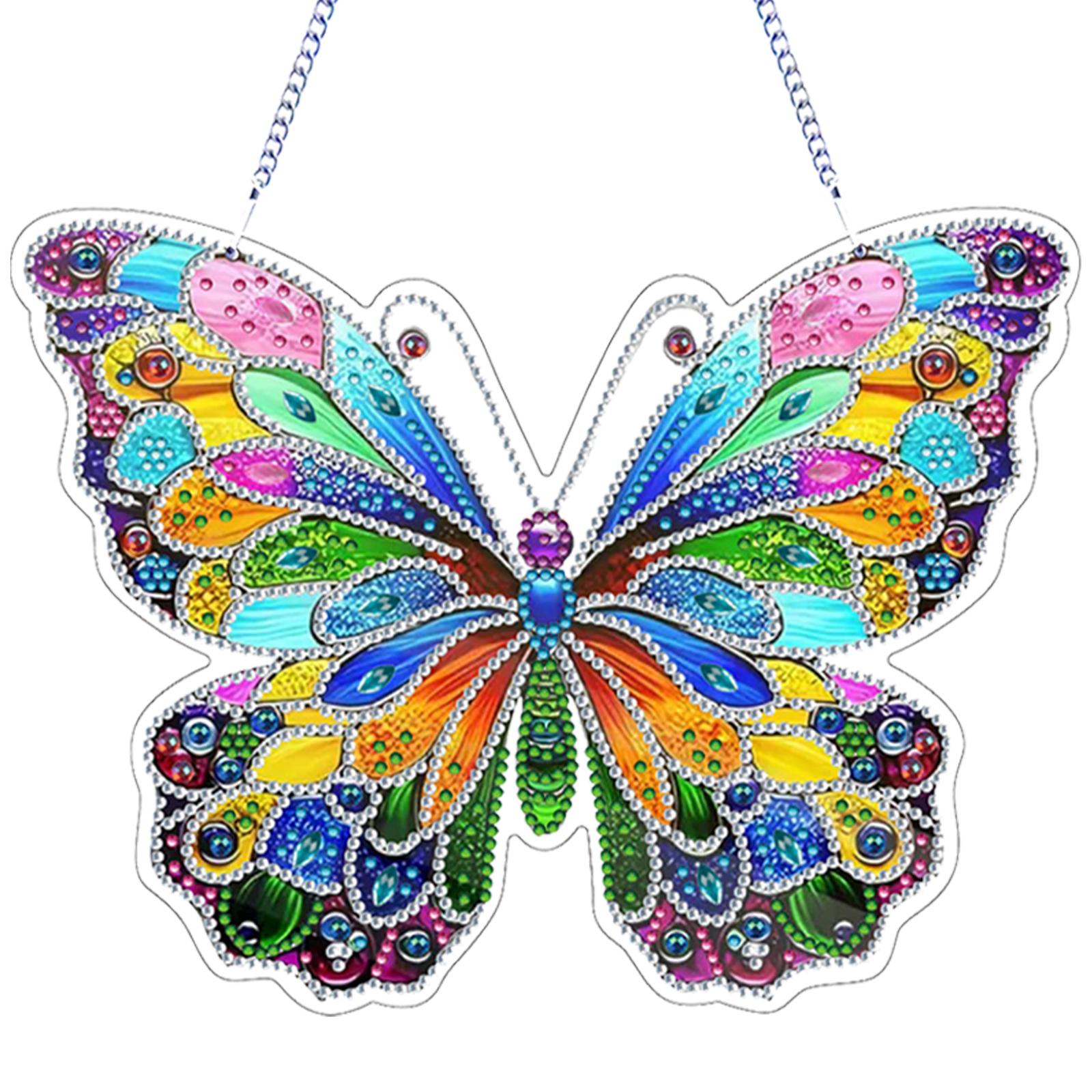 

Flower Bird Butterfly DIY 2D Flat Acrylic Diamond Painting Ornaments Double Sided Gem 24cm for Adults Home Garden Wall Hanging