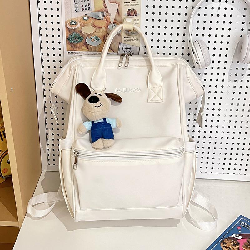 Casual Nylon Student Backpack With Embroidery And Air Cushion Straps For Middle School Girls And Boys