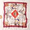 Xiaoxiangfeng Imitation Silk Scarf Women's Sailboat Pattern Versatile Decorative 70x70 Square Tied Headband